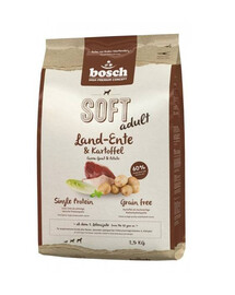 Bosch PetFood Bosch Soft Kaczka I Ziemniaki 2.5 kg - sucha karma dla psów z wrażliwym żołądkiem kaczka i ziemniaki 2.5kg
