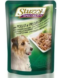 Versele-Laga Stuzzy Speciality Dog mokré krmivo kuře se šunkou 100g