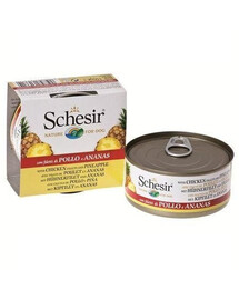 Schesir Con Filetti Di Pollo Con Pineapple 150g - Mokré krmivo pre psov s kuracím mäsom a ananásom 150g