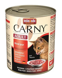 Animonda Carny Adult Rind Pur 800g - mokré krmivo pre dospelé mačky s hovädzím mäsom