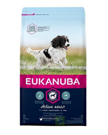 Eukanuba Adult Medium Breed Chicken granule pre psov kura 3 kg