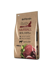 Fitmin Purity Hairball Beef & Livier 400g - granule pro dlouhosrsté kočky s hovězím masem 400g