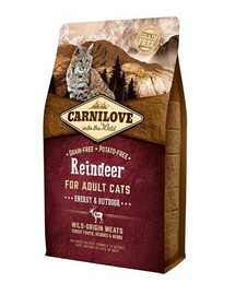 Carnilove For Adult Cats Energy & Outdoor Reindeer 2 kg - granule pro dospělé venkovní kočky s příchutí soba 2 kg