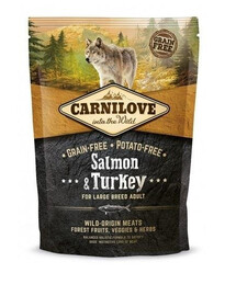 Carnilove Salmon & Turkey For Larege Breed Adult 1,5 kg granule pre dospelých psov veľkých plemien s lososom a morkou