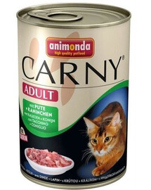 Animonda Carny Adult Rind Pute + Kaninchen 400g - vlhké krmivo pro kočky s hovězím, krůtím a králičím masem 400g