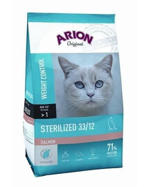 Arion Original Weight Control Cat Sterilised Salmon 2 kg - suché krmivo pro sterilizované kočky s lososem 2 kg