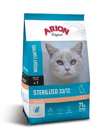 Arion Original Weight Control Cat Sterilised Salmon 7,5 kg - suché krmivo pro sterilizované kočky s lososem 7,5 kg