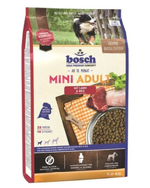 Bosch PetFood Bosch Mini Adult Lamb & Rice 3 kg - granule pro dospělé psy malých plemen, jehněčí a rýže 3kg