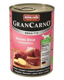 Animonda Grancarno Sensitiv Reines Rind + Kartoffeln 400g - vlhké krmivo pro psy s hovězím masem a bramborami 400g