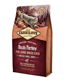 Carnilove For Large Breed Cats Muscles, Bones Joints Duck & Turkey 2 kg - granule pro kočky velkých plemen s kachním a krůtím masem 2 kg