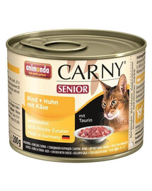 Animonda Carny Senior Mit Huhn + Kase 200 g konzerva s kuracím mäsom a syrom pre staršie mačky