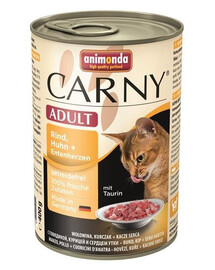Animonda Carny Adult Mit Huhn + Ente 400g - mokré krmivo pre dospelé mačky s kuracím mäsom a kačicou 400g