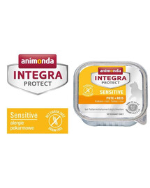 Animonda Integra Protect Sensitive Pute + Reis 100g - vlhké krmivo pro kočky s citlivým zažívacím systémem krůta s rýží 100g