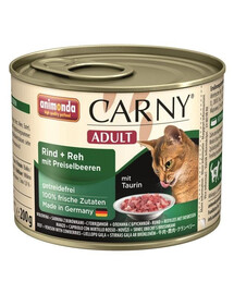  Animonda Carny Adult mit Reh + Preiselbeeren 200 g konzerva pre dospelé mačky so srnčím mäsom a čučoriedkami