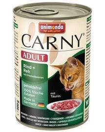 Animonda Carny Adult Rind + Heh mit Preiselbeeren 400 g konzerva pre dospelé mačky s hovädzím, zverinou s čučoriedkami