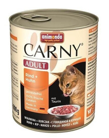 Animonda Carny Adult Rind + Huhn 800g - vlhké krmivo pro dospělé kočky s hovězím a kuřecím masem