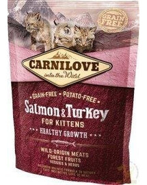 Carnilove For Kittens Healthy Growth Salmon & Turkey 400g - suché krmivo pro koťata s lososem a krůtou 400g