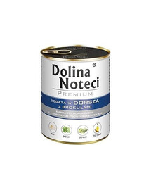 Dolina Noteci Premium konzerva pre psov treska s brokolicou 800 g