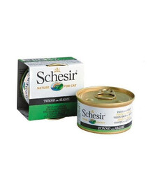 Schesir krmivo pro kočky tuňák v konzervě s řasami v želé 85g