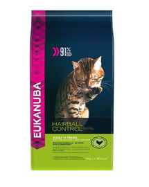 Eukanuba Adult Hairball Control Rich in Chicken 2 kg - suché krmivo pro kočky s kuřecím masem 2 kg