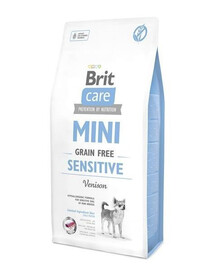 Brit Care Mini Grain-Free Sensitive 2 kg hypoalergénne granule bez obilnín pre citlivé miniatúrne plemená