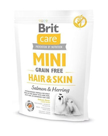 Brit Care Mini Grain Free Hair&Skin 400g - suché krmivo pro malá plemena s citlivou kůží 400g