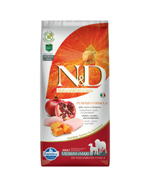 Farmina N&D GF Pumpkin Chicken Pomegranate Adult Medium Maxi 12 kg - suché krmivo pro dospělé psy středních a velkých plemen Kuře 12 kg