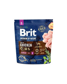 Brit Premium By Nature Junior Small Chicken 1 kg - granule pro mladé psy malých plemen s kuřecím masem