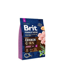 Brit Premium By Nature Junior Small Chicken 3kg - granule pro mladé psy malých plemen s kuřecím masem 3kg