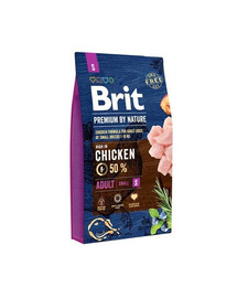 Brit Premium By Nature Adult Small Chicken granule pre dospelých psov malých plemien s kuracím mäsom 8 kg