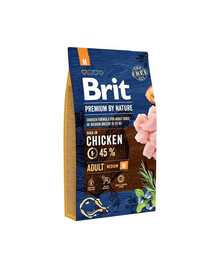 Brit Premium By Nature Adult Medium Chicken 8 kg - granule pro dospělé psy středních plemen s kuřecím masem