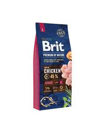 Brit Premium By Nature Junior Large Chicken 15 kg granúl pre mladých psov veľkých plemien s kuracím mäsom
