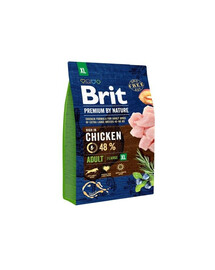 Brit Premium By Nature Adult Extra Large Chicken 3kg - granule pro dospělé psy velkých plemen s kuřecím masem 3kg