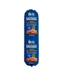 Brit Premium Sausage Sport Beef & Fish 800g - Klobása pro psy 800g