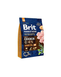 Brit Premium By Nature Senior Small/Medium Chicken granule pre staršie psy malých a stredných plemien s kuracím mäsom 3 kg