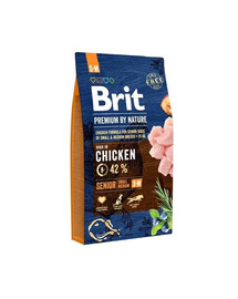 Brit Premium By Nature Senior Small/Medium Chicken 8 kg - granule pro starší psy malých a středních plemen s kuřecím masem