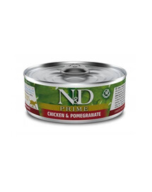N&D Cat Prime Chicken & Pomegranate 80 g mokré krmivo pre mačky kuracie mäso a granátové jablko, 80 g