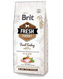 Granule BRIT Fresh Turkey with Peas Light pre dospelých psov s nízkou aktivitou, 12 kg