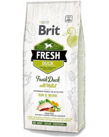 BRIT Fresh Duck with Millet Active Running and Working 12kg granule vhodné pre aktívnych dospelých psov 12kg