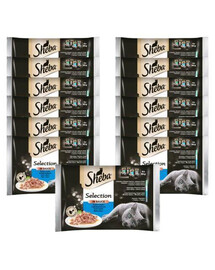 SHEBA Selection in Sauce mokré krmivo pre mačky v sáčkoch s bielou rybou, losos, treska, tuniak 52x 85 g