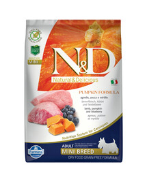 Farmina N&D Pumpkin Mini 7 kg granule pre dospelých psov malých plemien s jahňacinou, tekvicou a bobuľami.