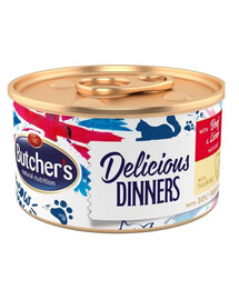 BUTCHER'S Classic Delicious Dinners s pečeňovou a hovädziou penou 85 g