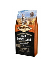 Carnilove Fresh Ostrich & Lamb For Small Breed Adult granule pre dospelých psov malých plemien pštrosie jahňacie 6kg