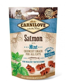 Carnilove Crunchy Snack For All Cats Salmon With Mint maškrty pre mačky s lososom a mätou 50 g