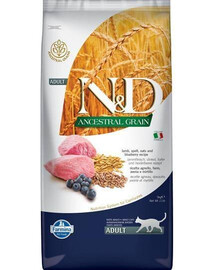 Farmina N&D Ancestral Cat Lamb Blueberry Adult 5kg - suché krmivo pro dospělé kočky Jehněčí s granátovým ovocem 5kg