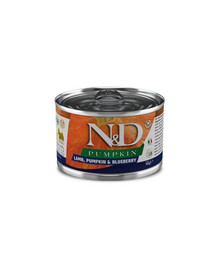 N&DDog Lamb & Pumpkin &Blueberry 140 g mokré krmivo pre psov, jahňacie mäso, tekvica, čučoriedka, 140 g
