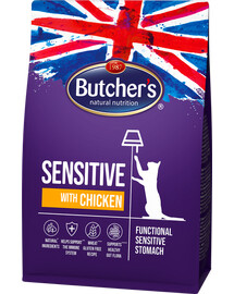 Butcher's Functional Cat Dry Sensitive s kuřecím masem 800g - suché krmivo pro kočky s kuřecím masem 800g