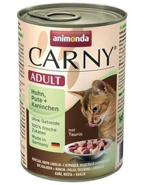 Animonda Carny Adult Huhn Pute Kaninchen 400g - mokré krmivo pre dospelé mačky s kuracím, morčacím a králičím mäsom 400g