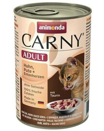 Animonda Carny Adult Huhn Pute Entenherzen 400g - mokré krmivo pre dospelé mačky s kuracím, morčacím a kačacím srdcom 400g