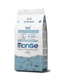 MONGE Monoproteín Kitten kompletné krmivo pre mačiatka so pstruhmi 400 g